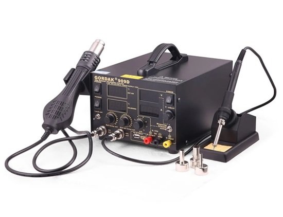 GORDAK 909D 3-in-1 Soldering and Rework Station with Adjustable DC Power Supply