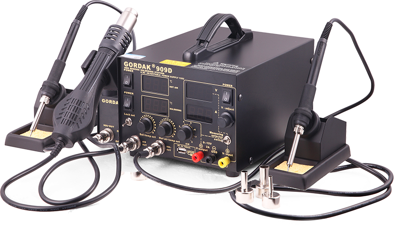 GORDAK 909D 3-in-1 Soldering and Rework Station with Adjustable DC Power Supply